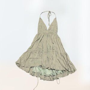 Lovely Day flowy green summer sleeveless dress women's size S